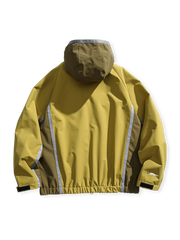 アウトドア マルチジッパー フーデッドパッチワークジャケット