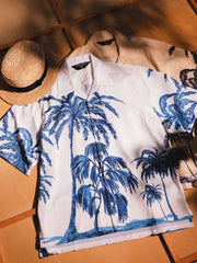 パームツリー ハンドペイント アロハシャツ