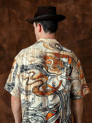 面燃大士ホーンボタン・アロハシャツ