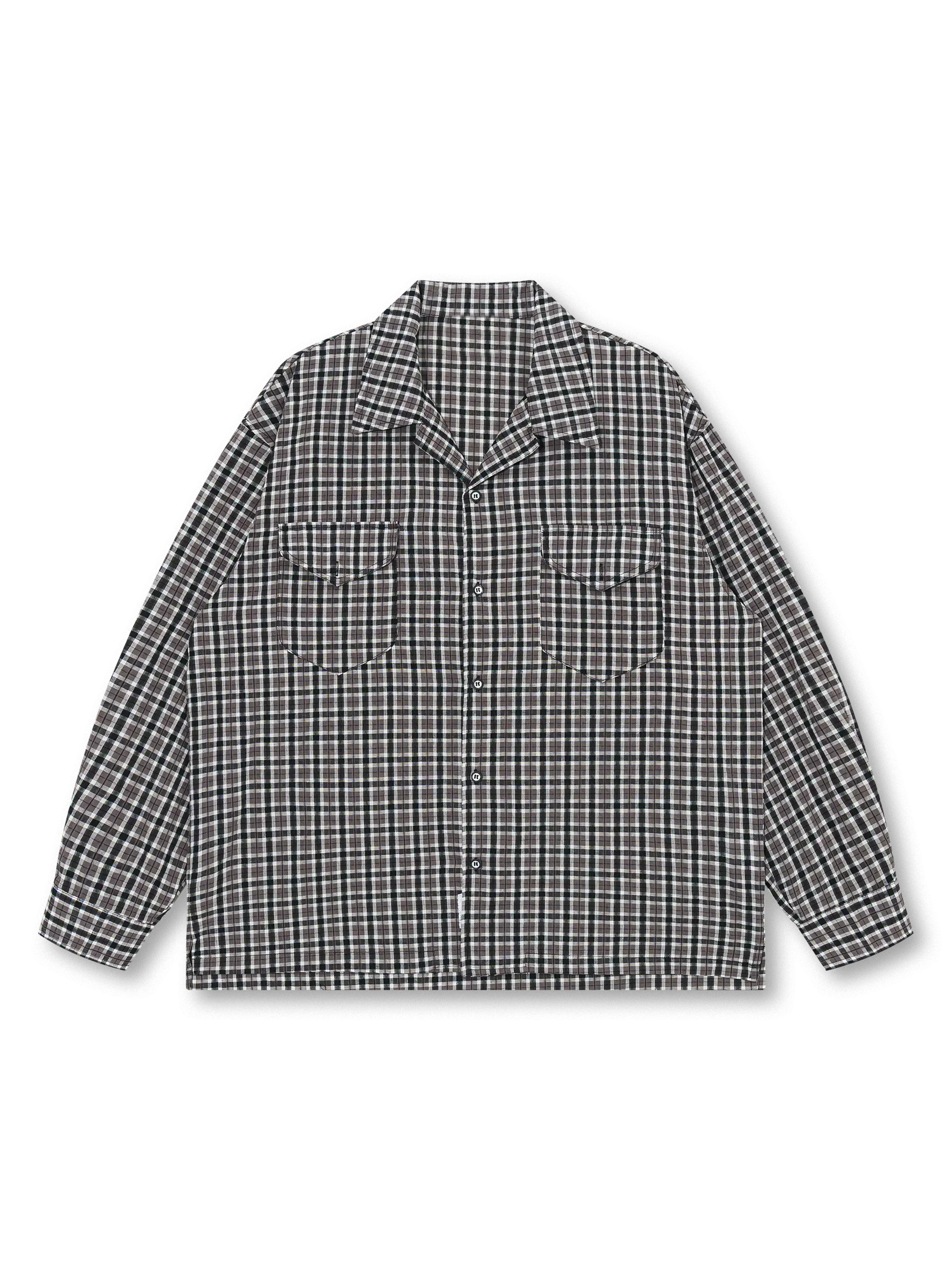 チェックオープンカラーシャツ正面画像