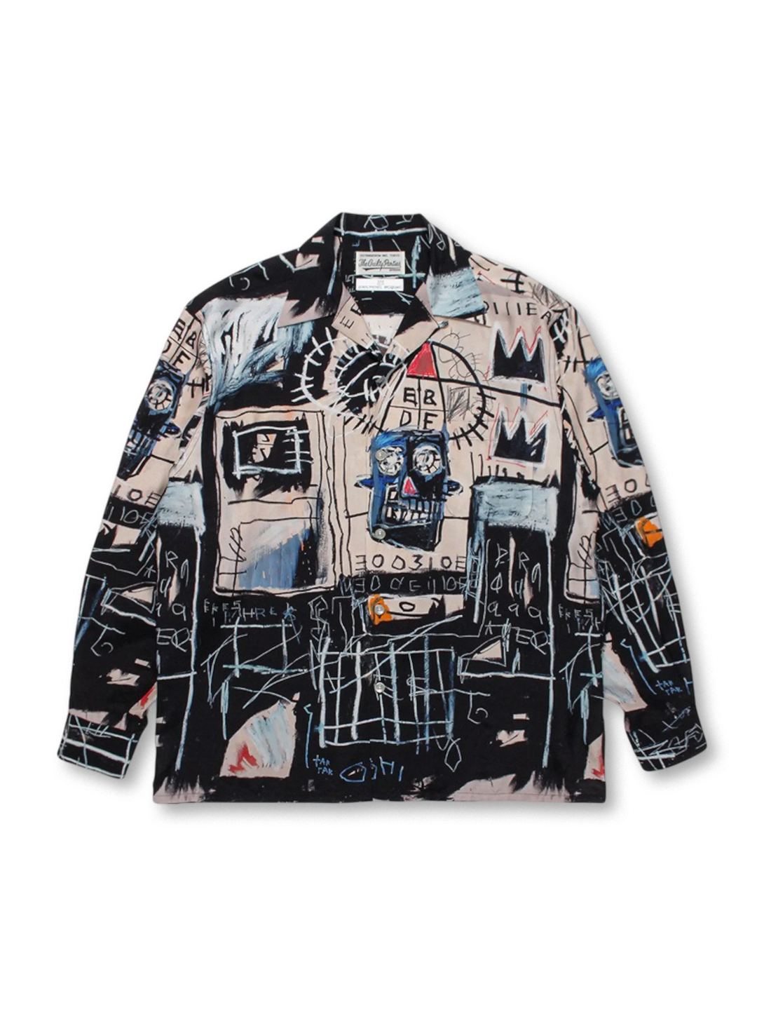 Wacko Maria × Basquiat オープンカラーシャツ前面と背面の全体図