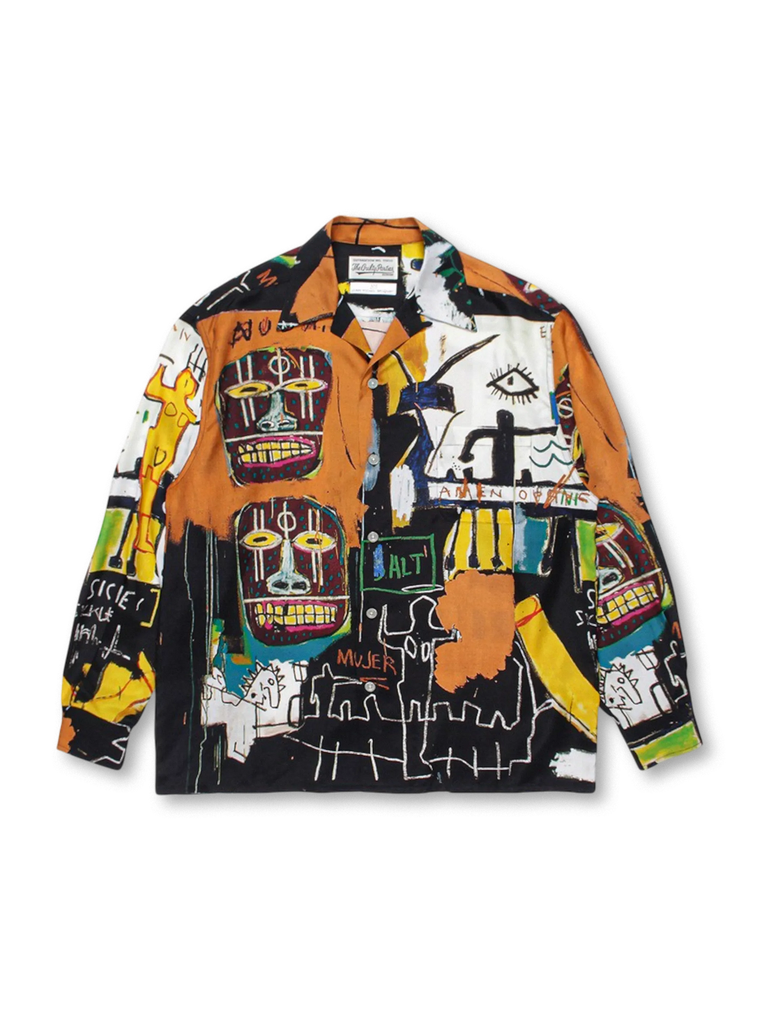 Wacko Maria × Basquiat オープンカラーシャツ前面と背面の全体図