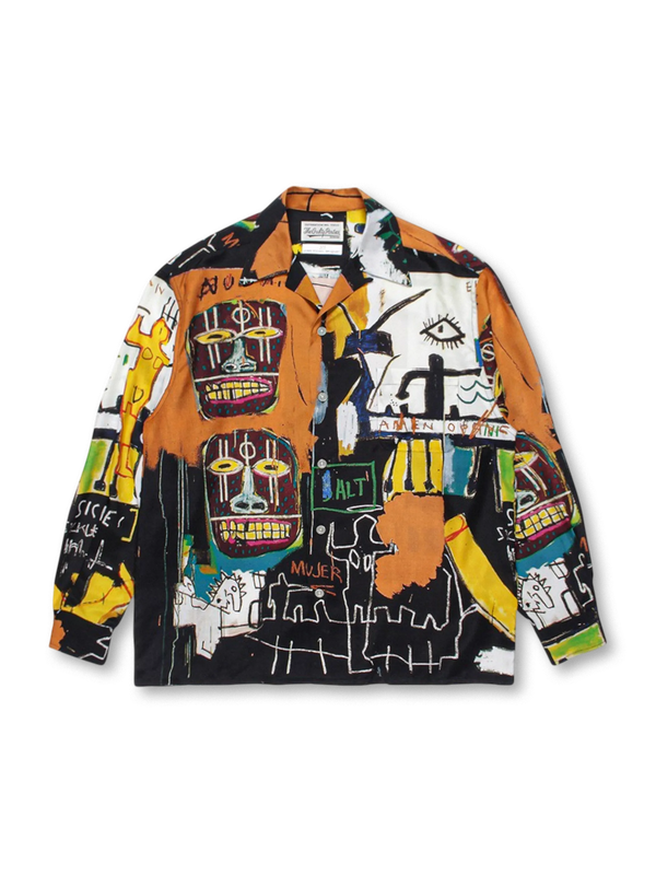 Wacko Maria × Basquiat オープンカラーシャツ前面と背面の全体図
