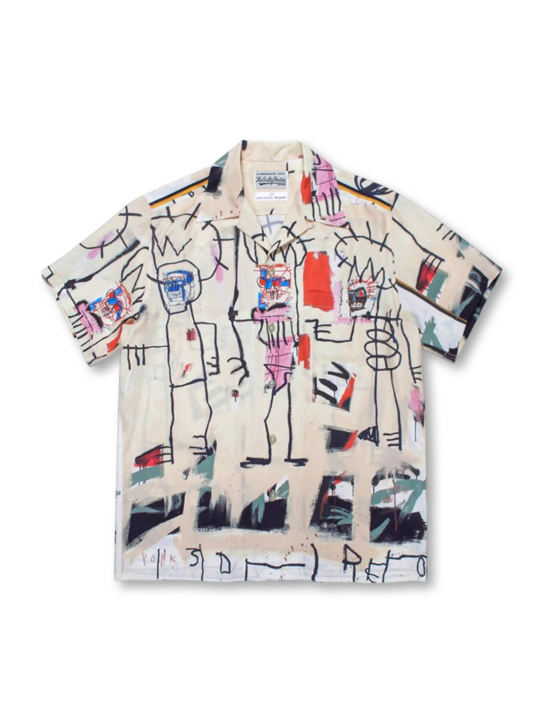  Wacko Maria × Basquiat グラフィティハワイアンシャツ正面全体
