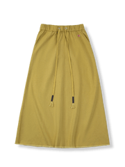 オリーブグリーン ドローストリング Aライン スカート