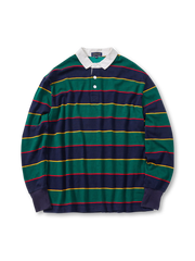 伝統的なA&Sストライプを採用したアイビースタイルのラグビーシャツ。レトロで気品あるデザインが魅力