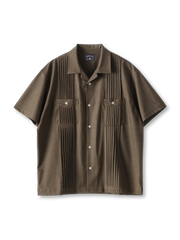 キューバカラーオルガンプリーツ半袖シャツ