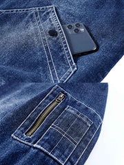 フリース襟 MA-1デニムジャケット