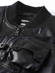 機能性 レザーフライトジャケット