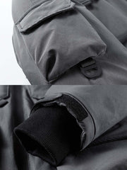 高機能 マルチポケット フード付き中綿ジャケット