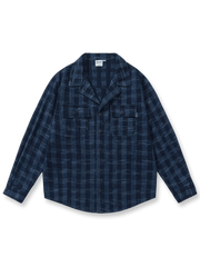 キューバカラーと格子柄が特徴のアメカジスタイルデニムジャケット