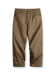 レトロなアメカジスタイルのダブルニーパッチランバーパンツ