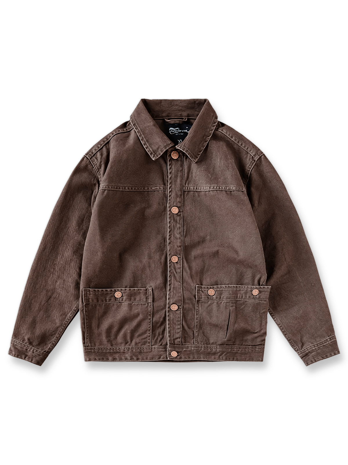 ウォッシュ加工と大きめポケットが特徴のアメカジヴィンテージワークジャケット。