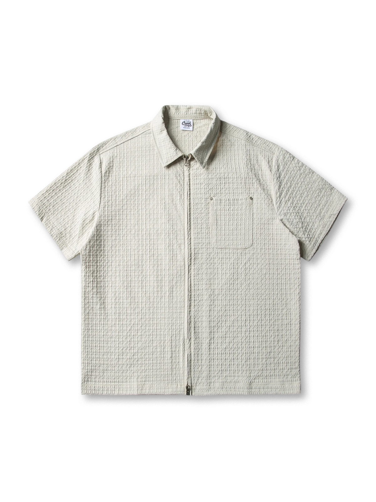 格子柄とダブルジッパーが特徴のアメリカンスタイルポリエステルシャツ