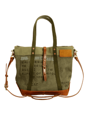 イタリア産フルグレインレザーとキャンバスを組み合わせたアメリカンヴィンテージトートバッグ