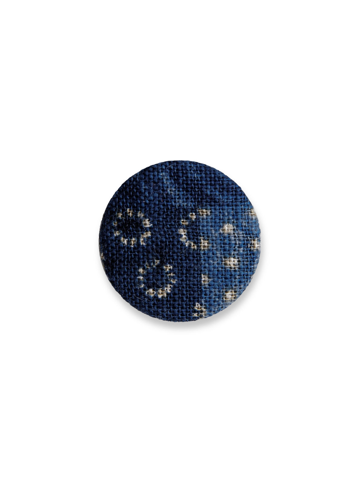  古布柄プリントピンバッジ。