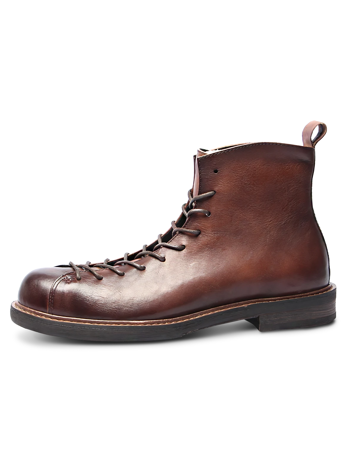 職人手作りのワックス加工本革バイカーブーツ