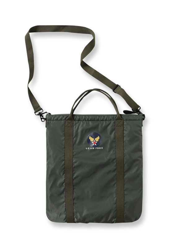 U.S. AIR FORCE刺繍入りナイロン製飛行士ヘルメットバッグ。