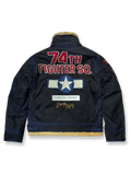 第74戦闘飛行中隊刺繍入りのリバイバル版B3フライトジャケット。