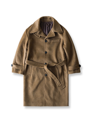 製品画像: ヘリンボーンパターンのバルマカーンウールコート画像