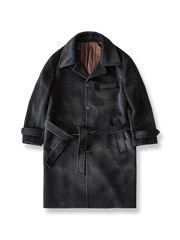 ヘリンボーンウール生地のバルマカーンコート