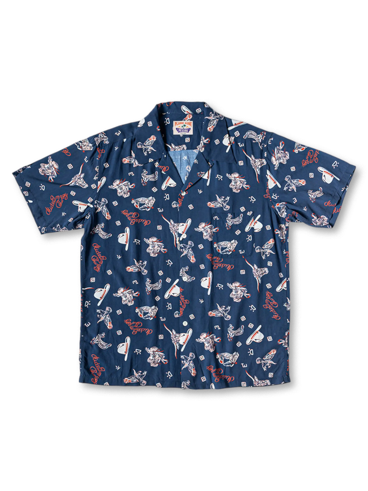 40年代ヴィンテージバンダナモチーフを大胆に配したレーヨンキューバカラーアロハシャツ