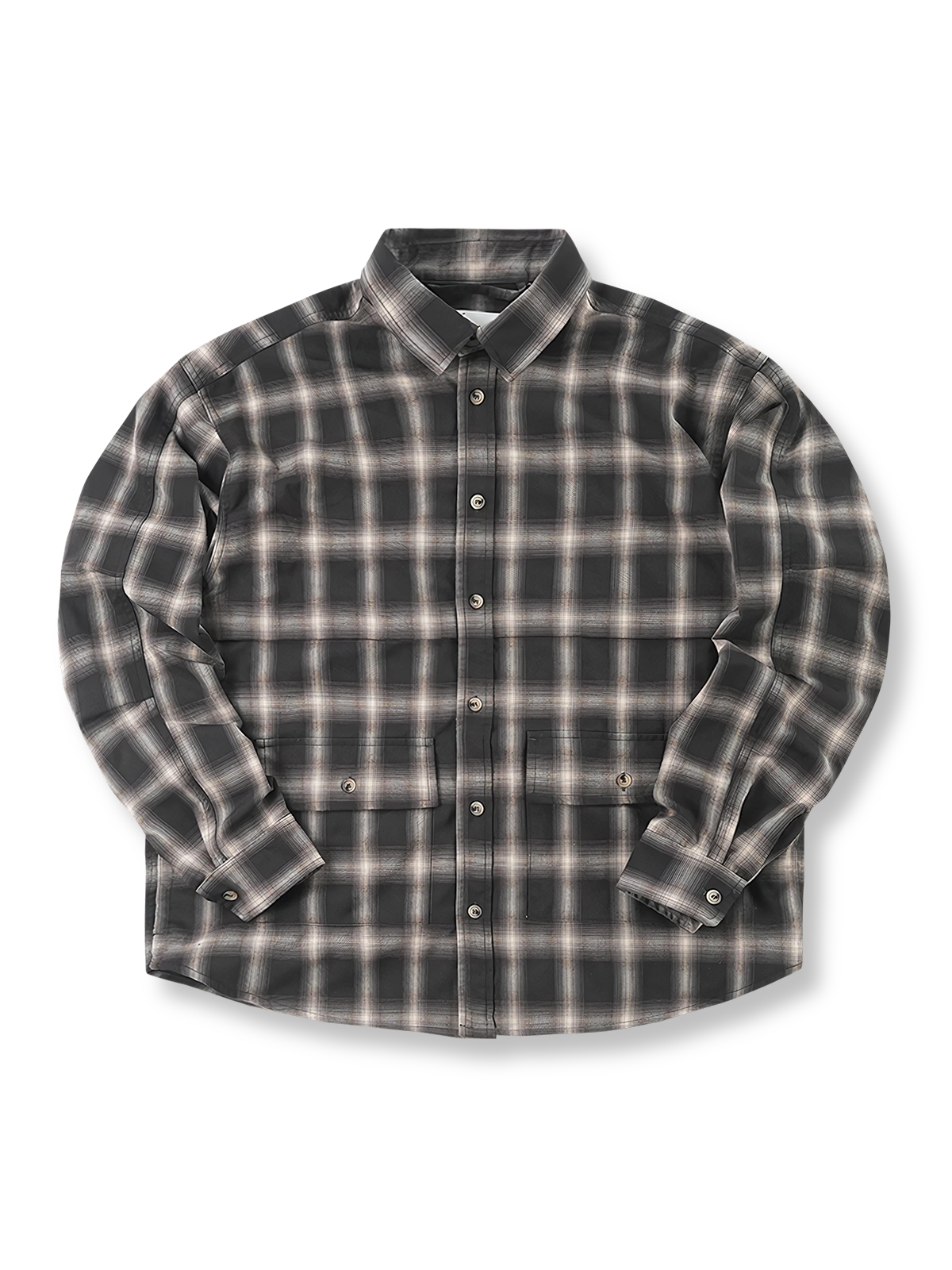ベーシックオーバーサイズチェック長袖シャツ