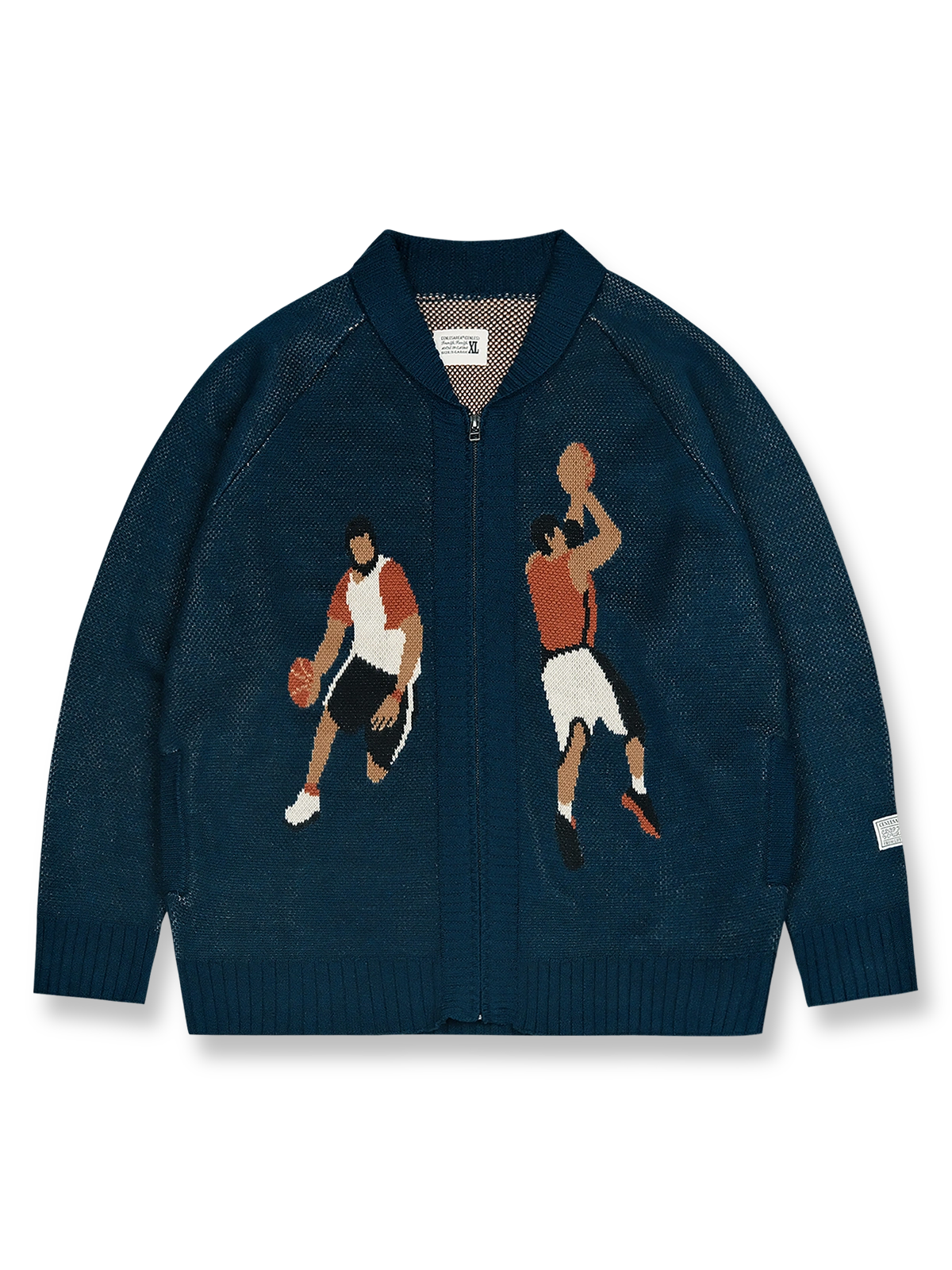 バスケットボール要素が施されたコーウィッチンカーディガンセーター