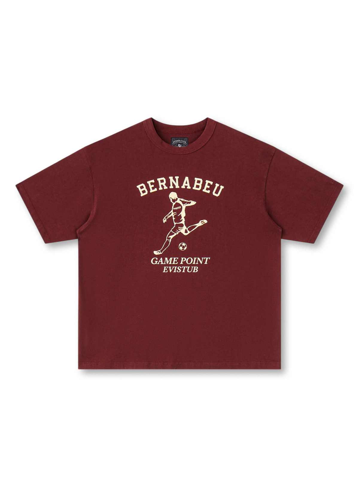 「BERNABEU」ロゴとサッカー選手プリントが特徴の280gヘビーウェイトTシャツ