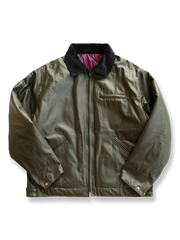 防風防水性に優れたコーティング加工素材のバイカラーワークジャケット