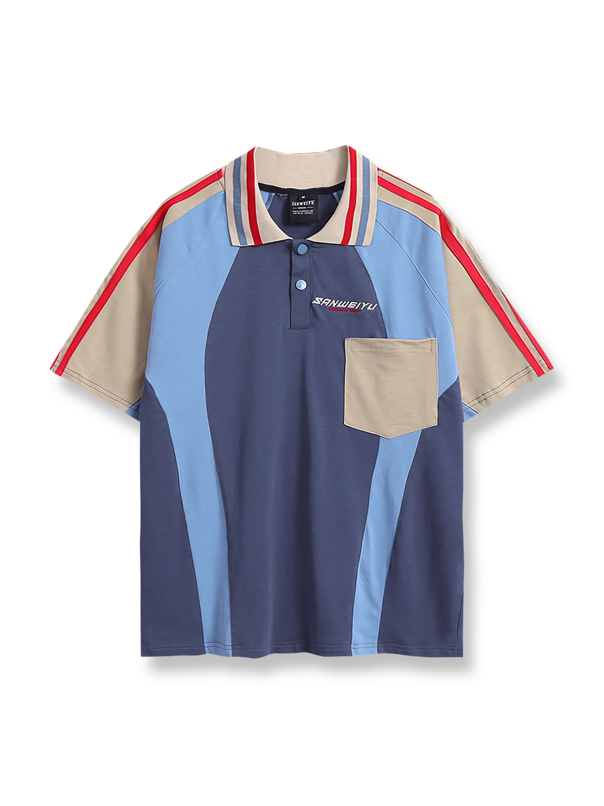 バイカラー切替とロ襟が特徴のヴィンテージラグビーシャツ。