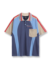 バイカラー切替とロ襟が特徴のヴィンテージラグビーシャツ。