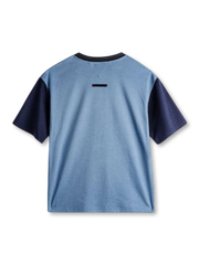 ブルースカラーブロックエアレイヤーTシャツ