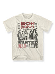 Bon Joviバンド『Wanted Dead or Alive』ヴィンテージプリントTシャツ前面図