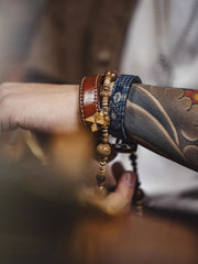 Boroパッチワーク レザーバングル