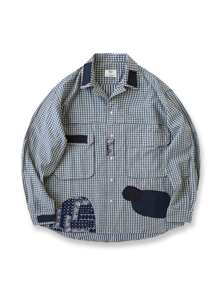 ボロパッチワーク ワークシャツ-PESSOA CLUB