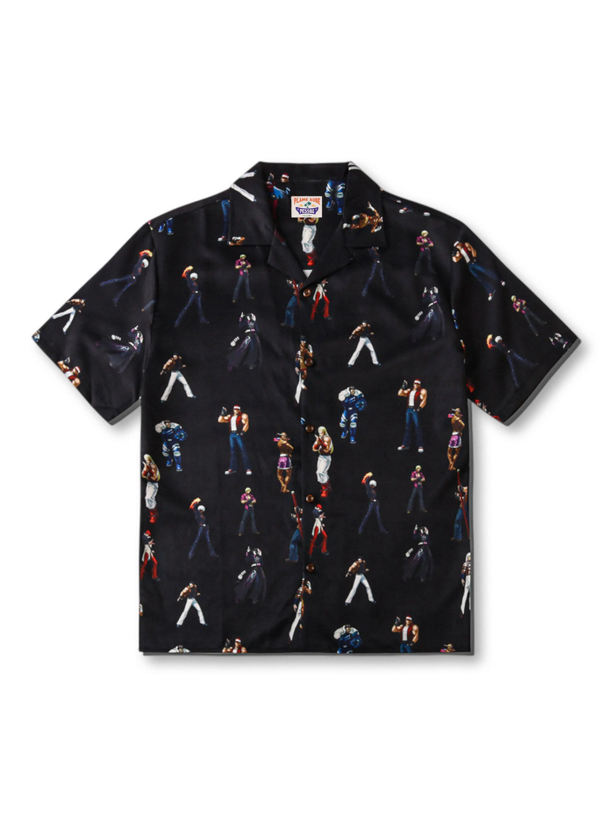 ボクシングキャラクターのオールオーバープリントが特徴の軽量キューバカラーシャツ