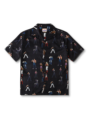 ボクシングキャラクターのオールオーバープリントが特徴の軽量キューバカラーシャツ