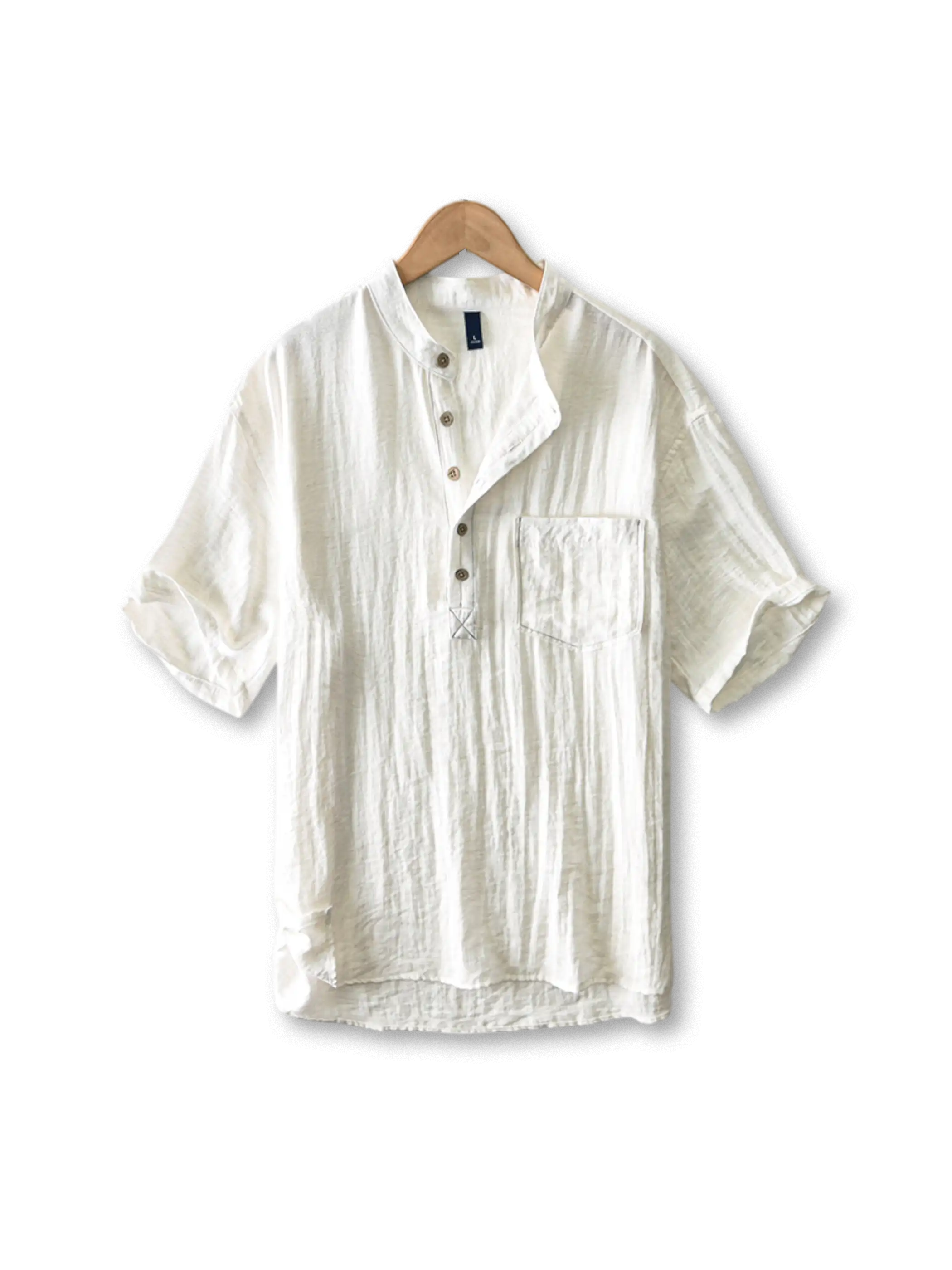 微孔通気立ち襟サマーシャツ