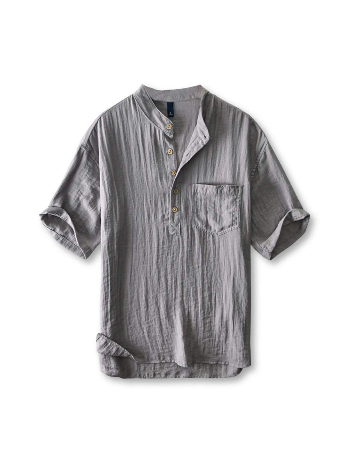 微孔通気立ち襟サマーシャツ