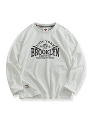 製品画像: BROOKLYNヴィンテージプリント長袖Tシャツの全体展示