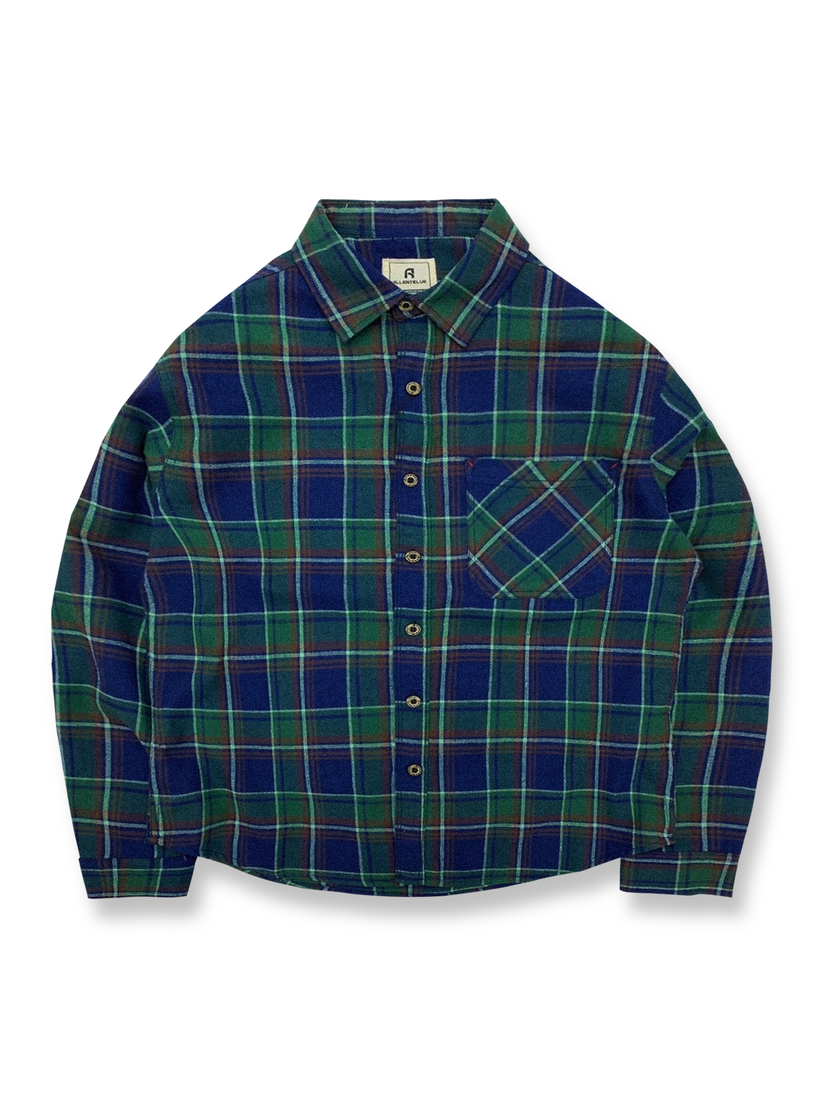 起毛素材で暖かいイギリス風チェック柄の長袖シャツ