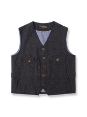 ブラッシュド千鳥格子のワークベスト