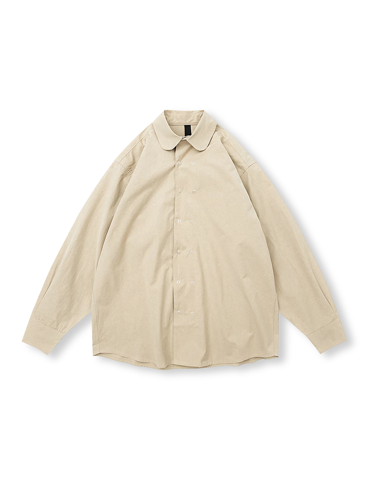 ダブルブレストボタン付きのレトロなAライン長袖シャツ