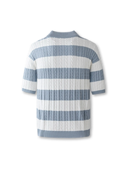 ケーブルジャカードボーダーニットプルオーバー