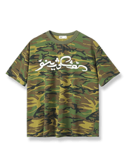 カモフラージュスローガン半袖Tシャツ正面図