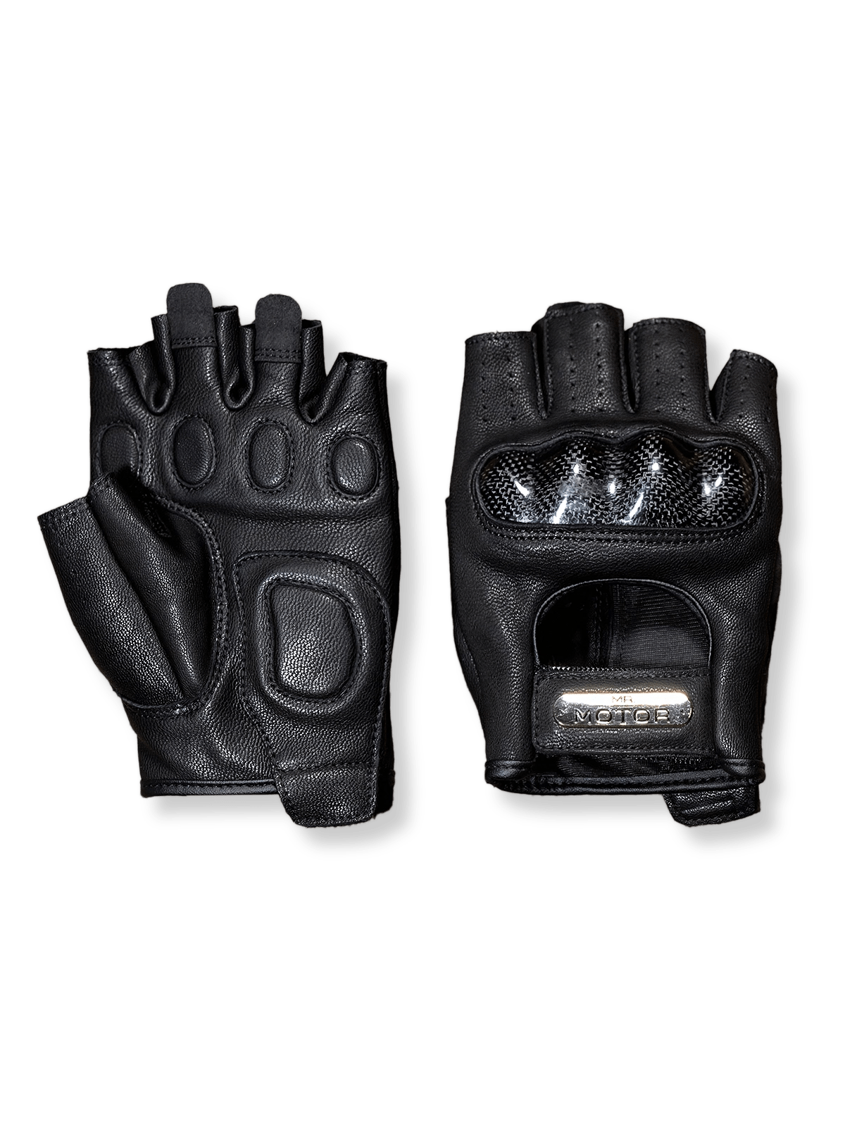 カーボンファイバーガード付き羊革ライディンググローブの前面が見える商品画像