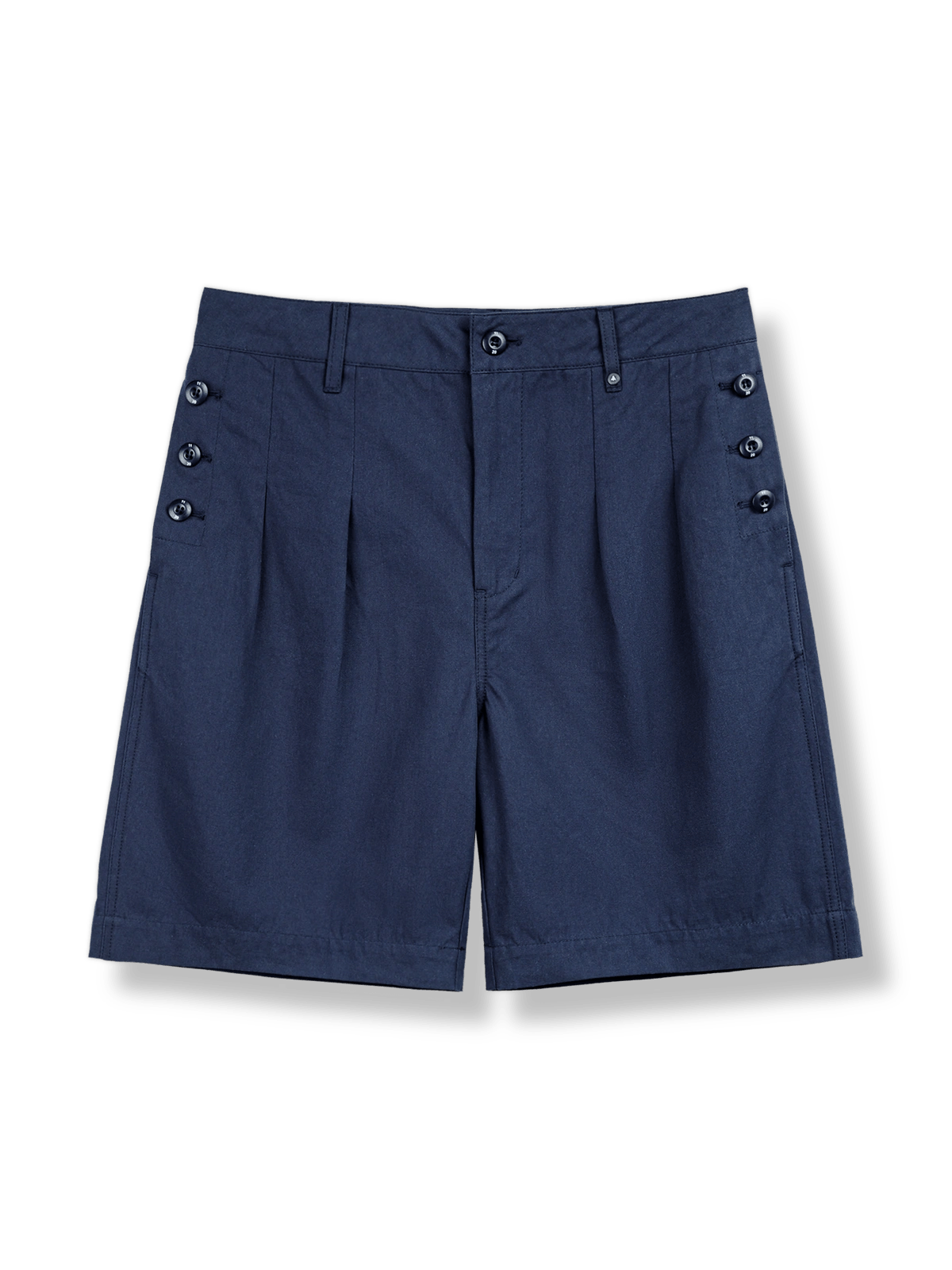 ダブルプリーツデザインとカーゴポケットを備えたワークショーツ