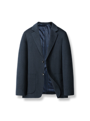 高級カシミア素材の折り返し襟スリムフィットテーラードジャケット。