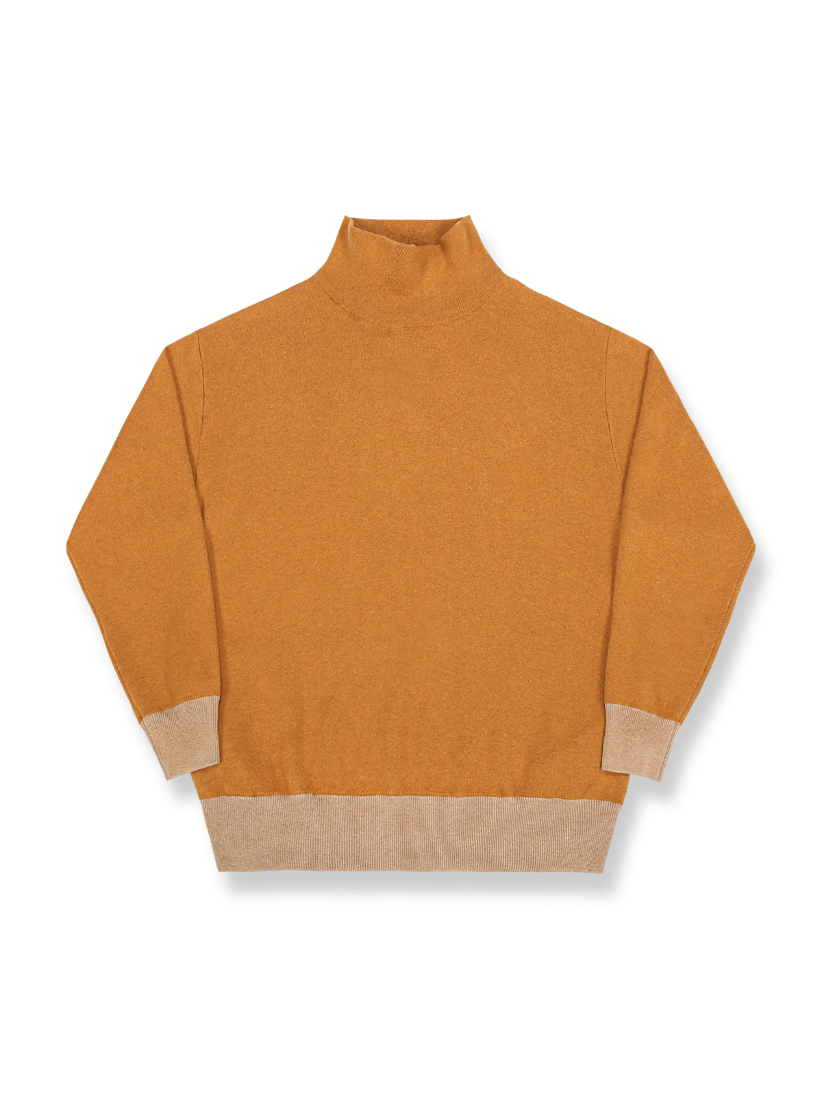 カシミヤ素材のタートルネックニット